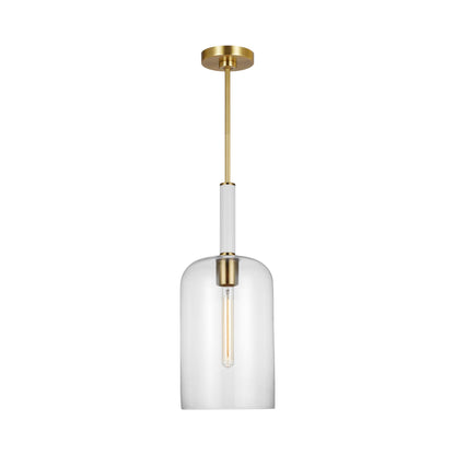 Monroe Cylinder Pendant Light in Burnished Brass.