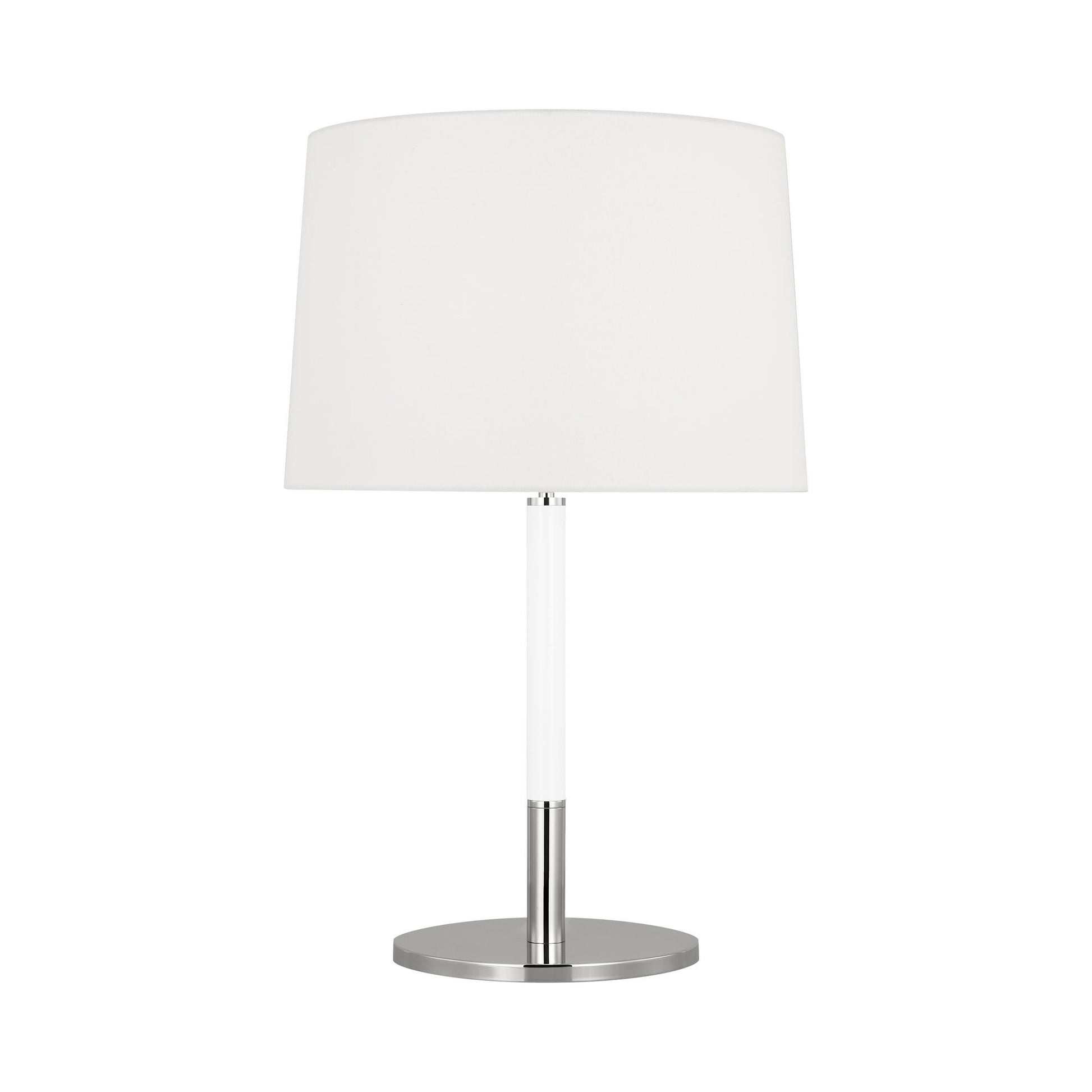 Monroe Table Lamp Monroe LED Table Lamp in Polished Nickel/White.