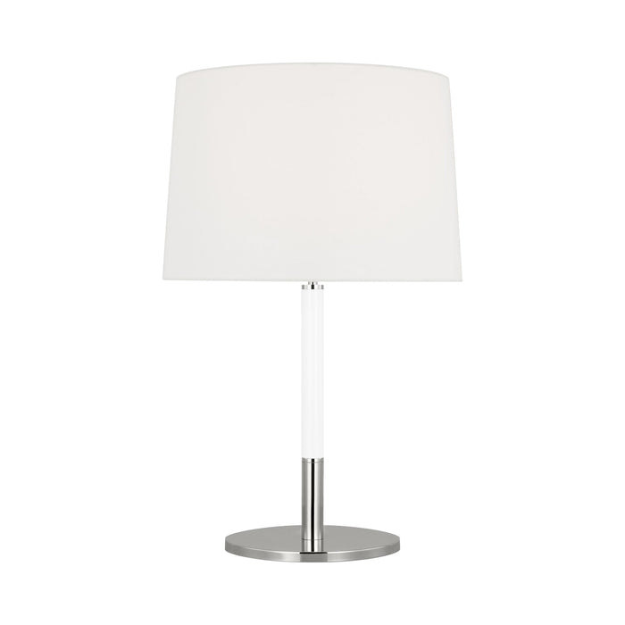Monroe LED Table Lamp in Polished Nickel/White