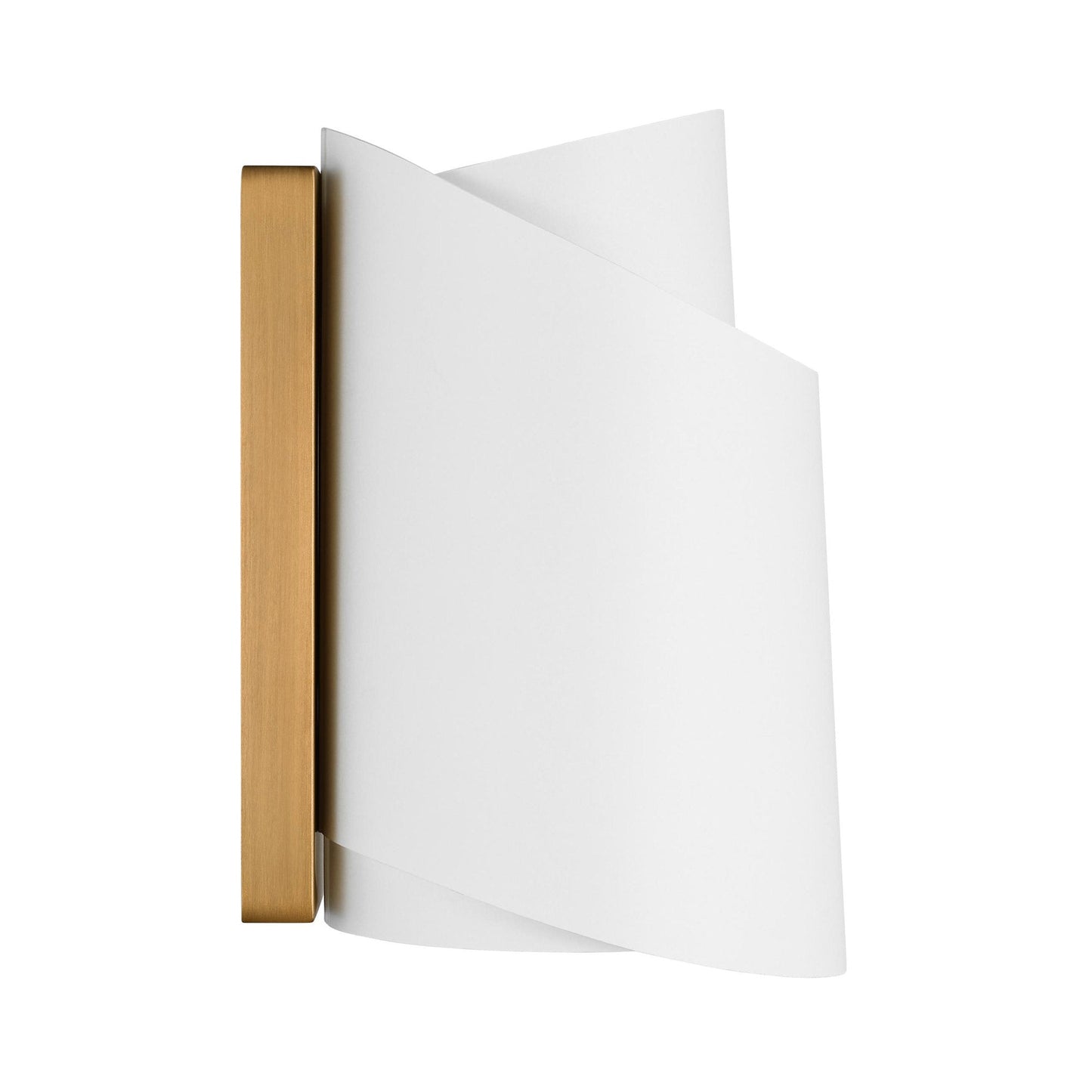 Paerero LED Wall Light in Burnished Brass.