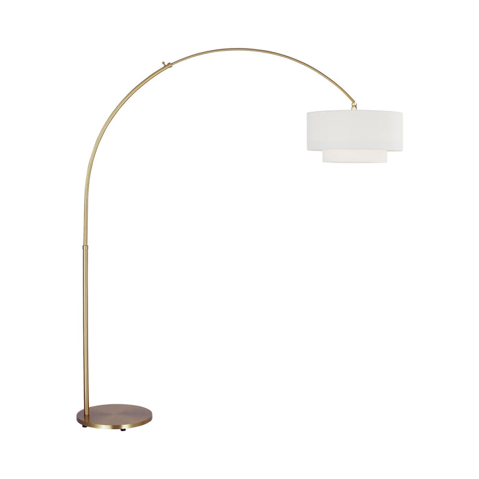 Sawyer LED Floor Lamp in Burnished Brass.