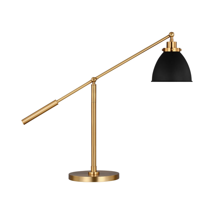 Wellfleet Dome LED Desk Lamp in Midnight Black and Burnished Brass.