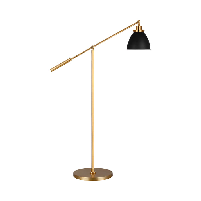 Wellfleet Dome LED Floor Lamp in Midnight Black and Burnished Brass.