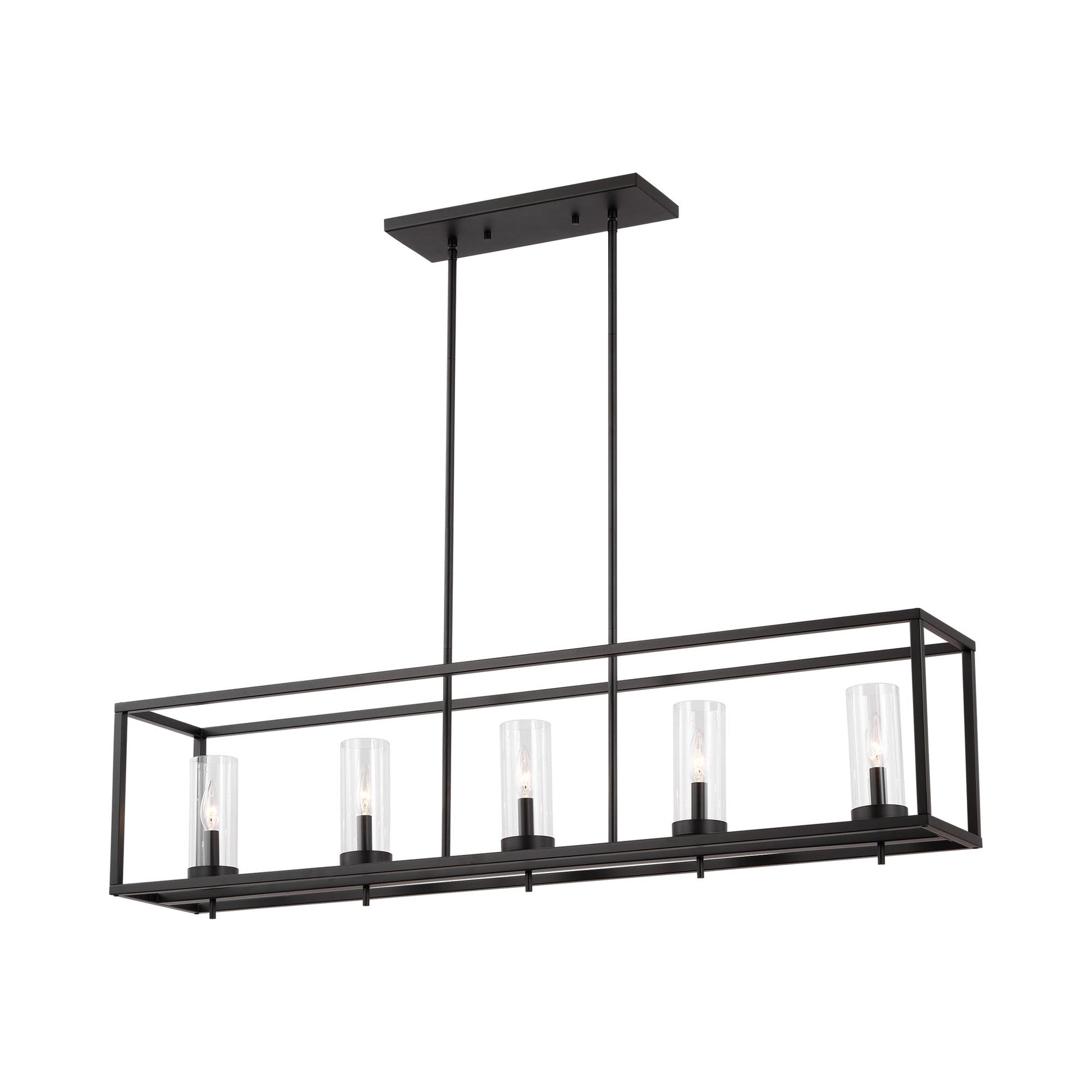 Zire Linear Pendant Light in Midnight Black.