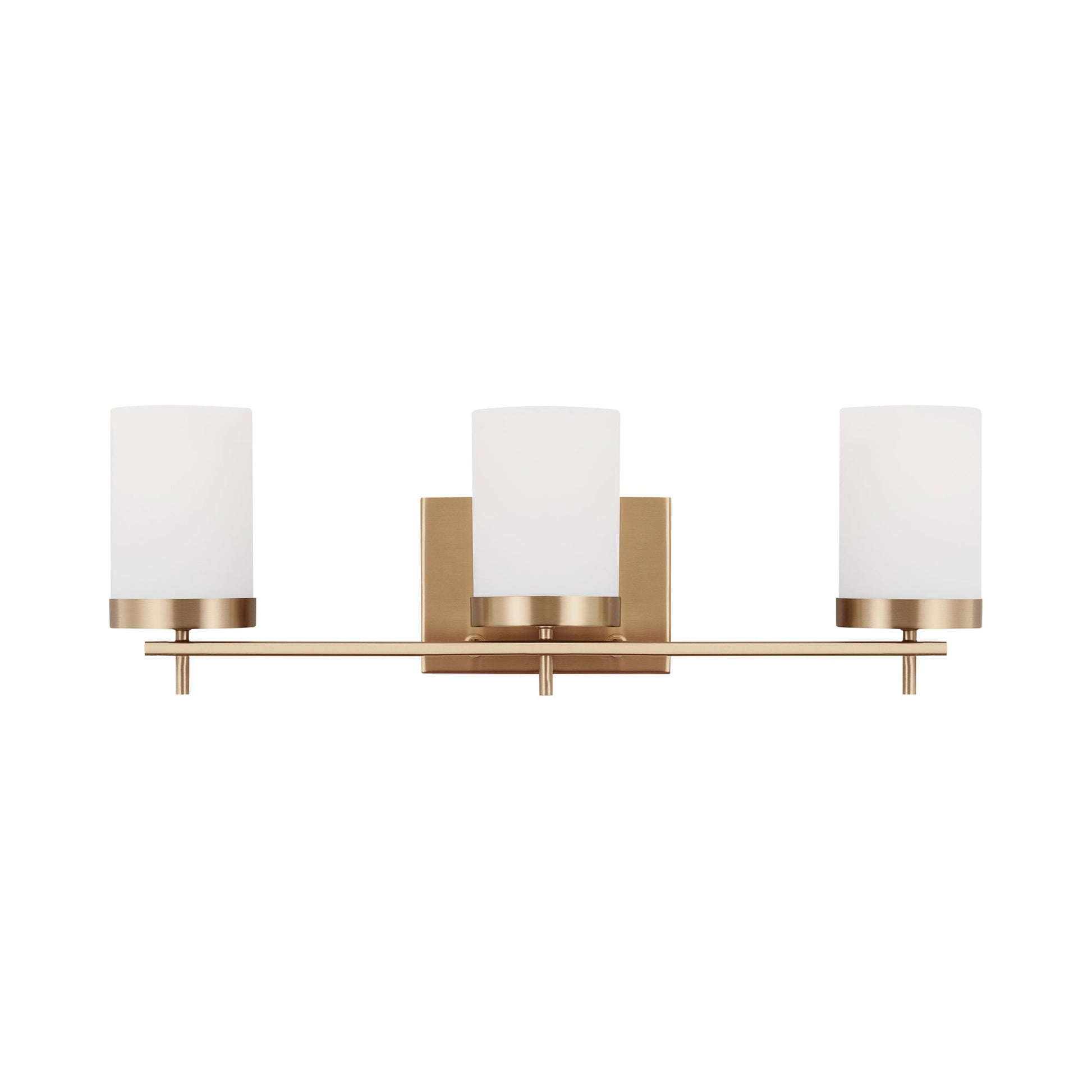 Zire Vanity Wall Light in Satin Brass (3-Light).
