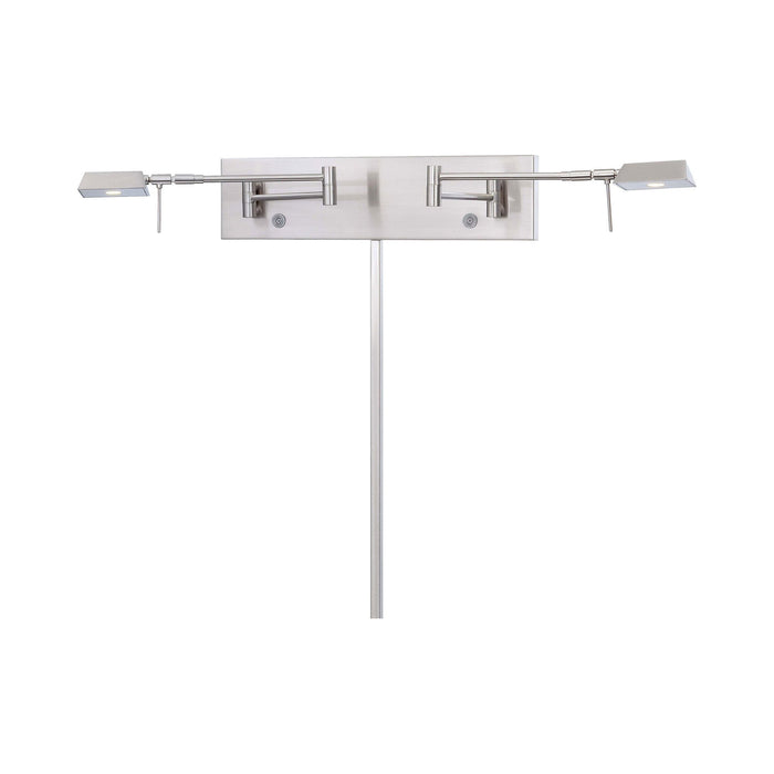 George's Reading Room LED Swing Arm Wall Light in Brushed Nickel (3.5-Inch).