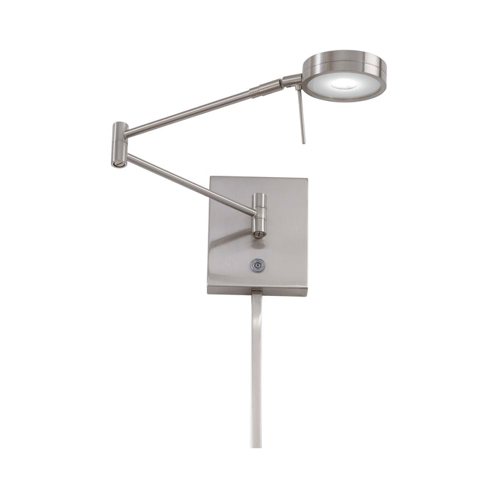 George's Reading Room P4308 LED Swing Arm Wall Light in Brushed Nickel.