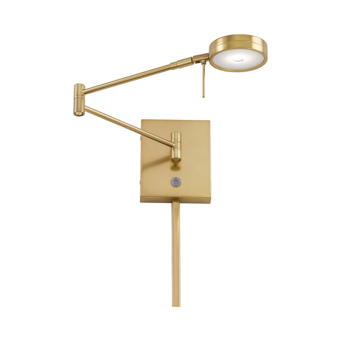 George's Reading Room P4308 LED Swing Arm Wall Light in Honey Gold.