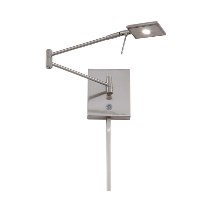 George's Reading Room P4328 LED Swing Arm Wall Light in Brushed Nickel.