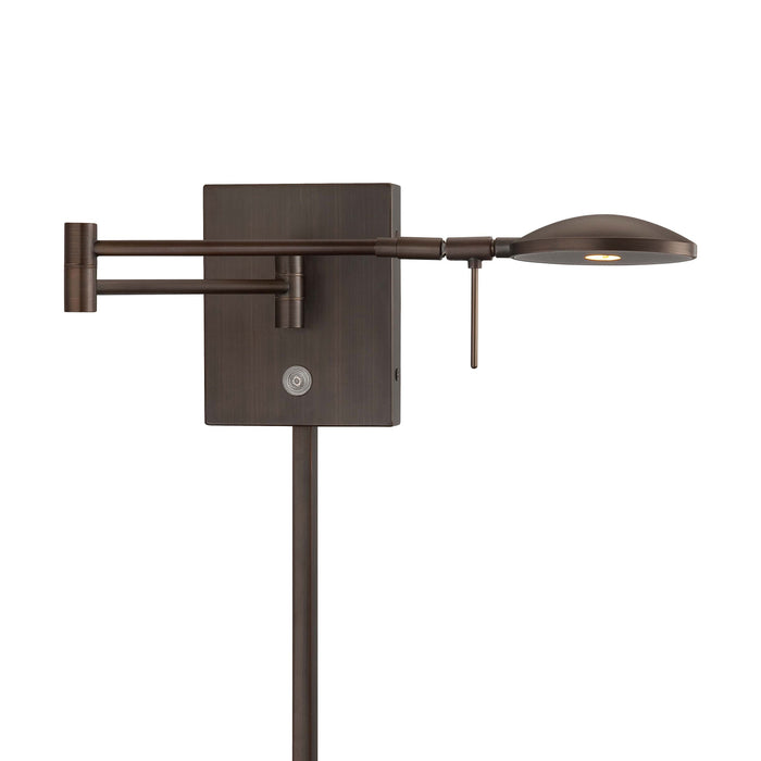 George's Reading Room P4338 LED Swing Arm Wall Light in Copper Bronze Patina.