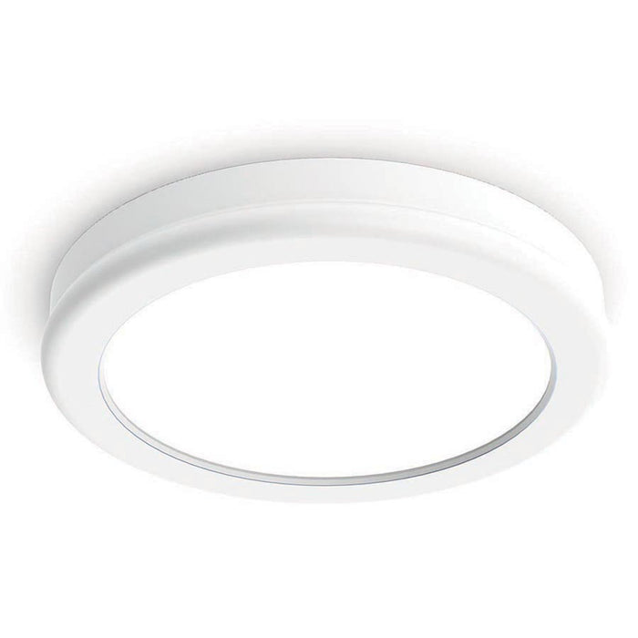 Geos LED Round Low-Profile Flush Mount Light in White (Small/2700K).