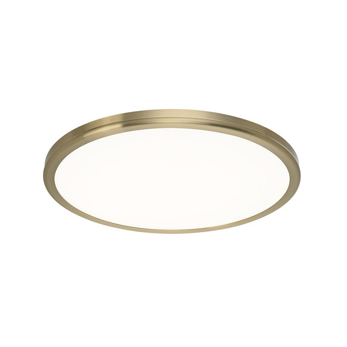 Geos LED Round Low-Profile Flush Mount Light in Brushed Brass (Large/2700K).
