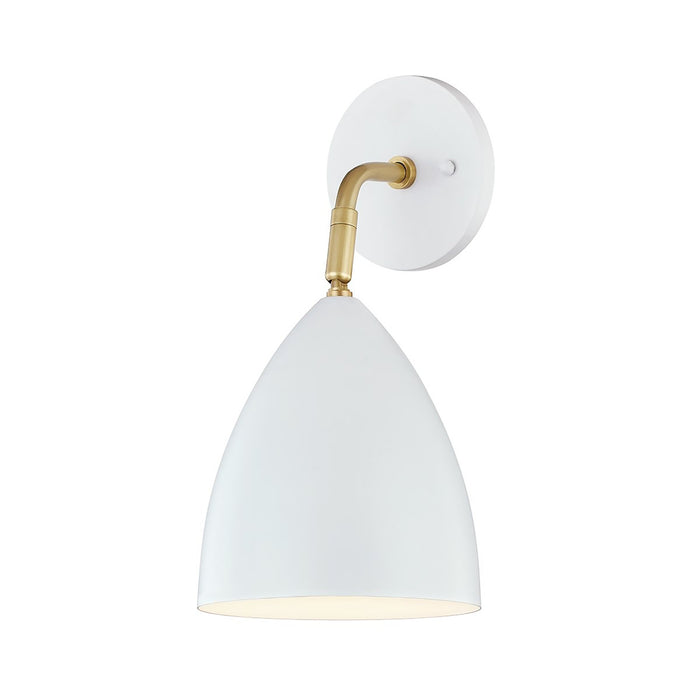 Gia Wall Light in Aged Brass / White.