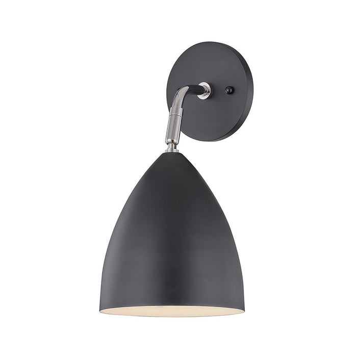 Gia Wall Light in Polished Nickel / Black.