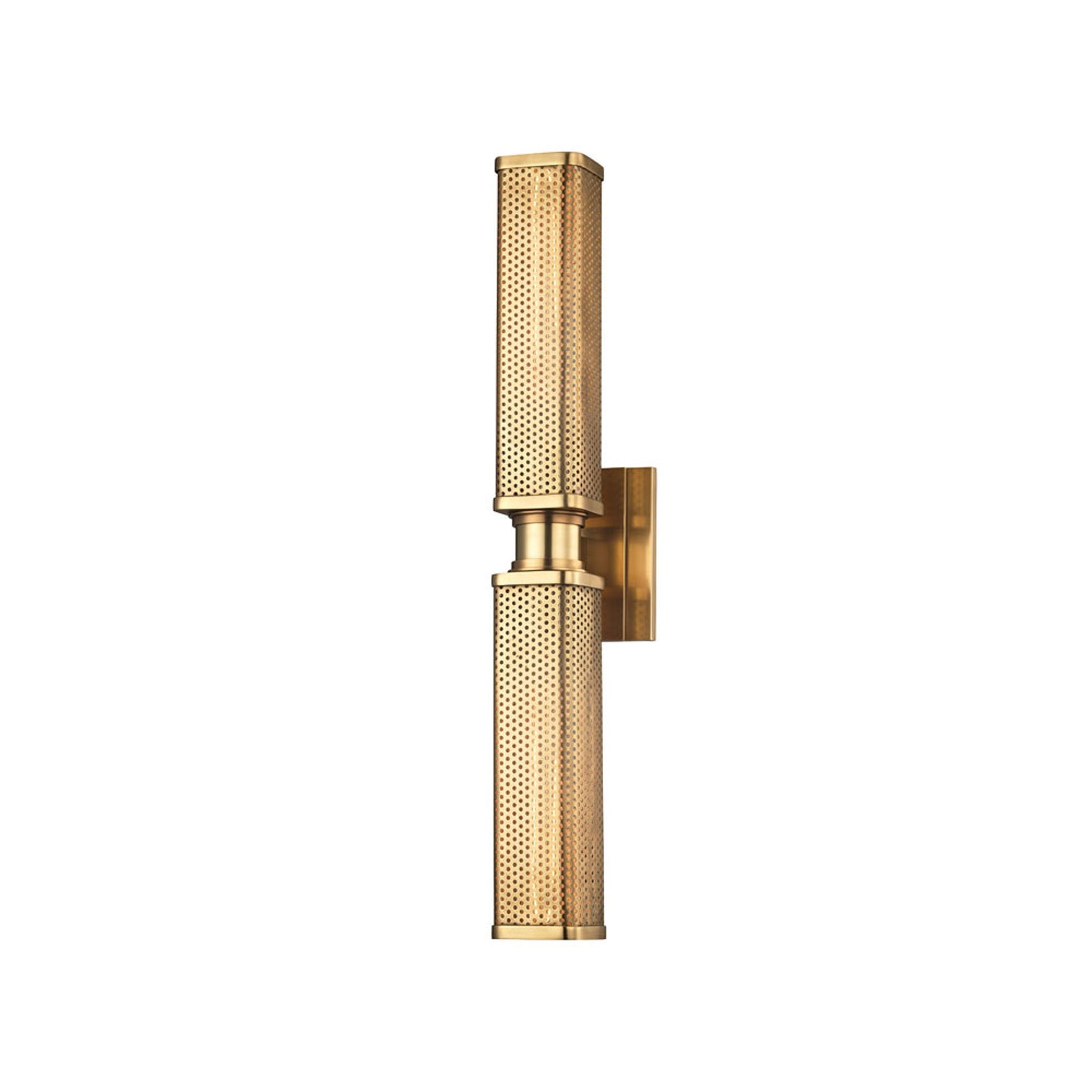 Gibbs Wall Light in 2-Light/Aged Brass.
