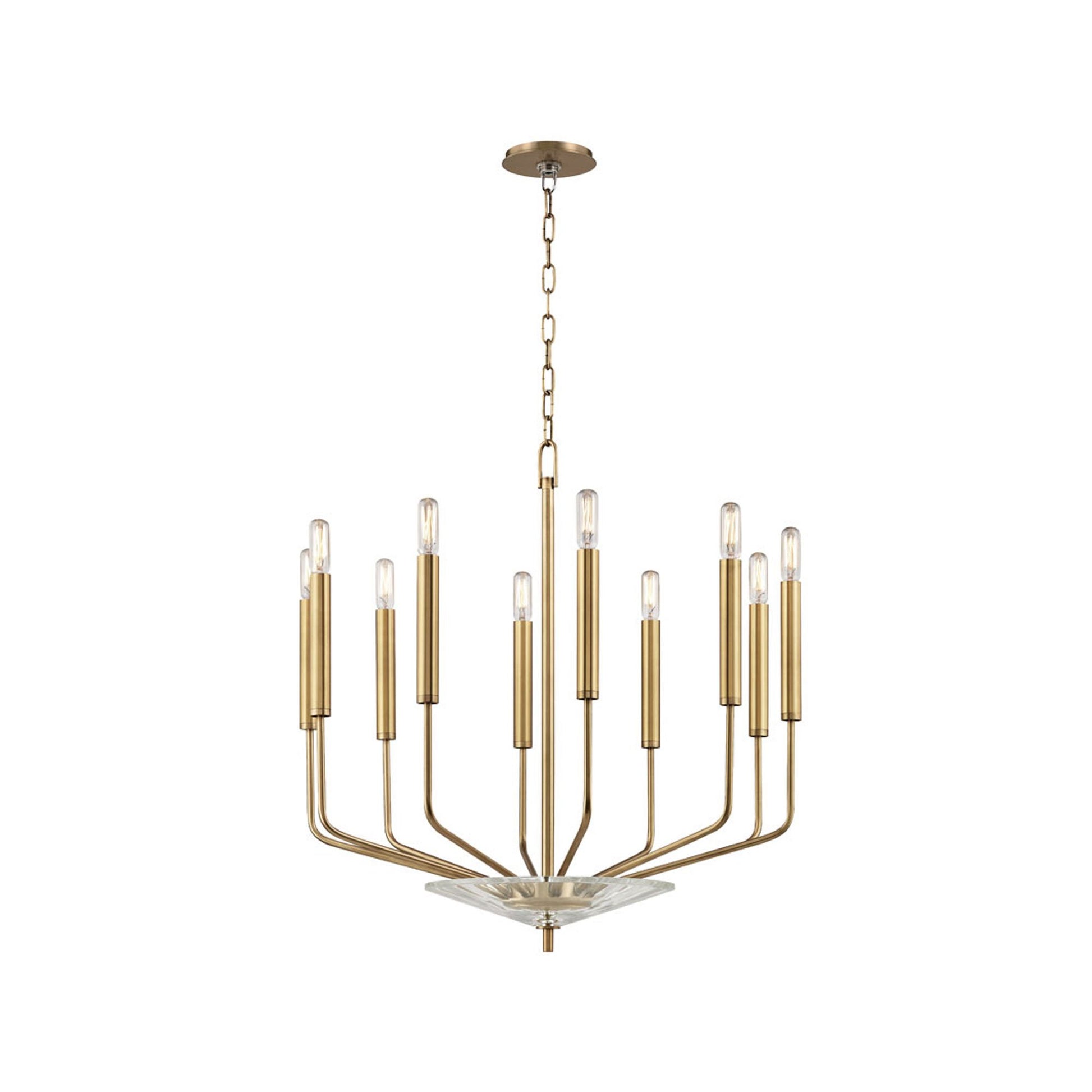 Gideon Chandelier in 10-Light/Aged Brass.