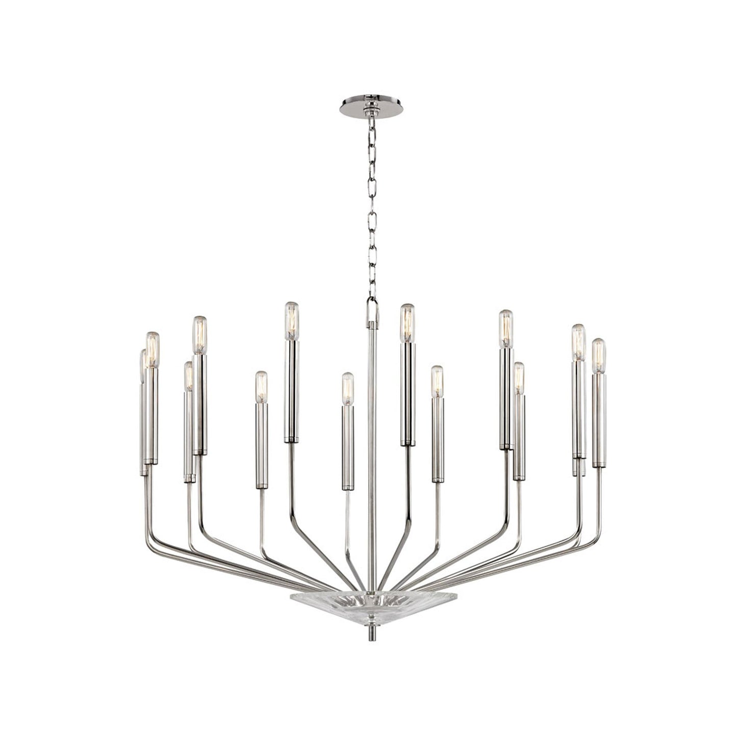 Gideon Chandelier in 14-Light/Polished Nickel.