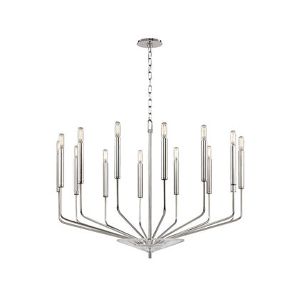 Gideon Chandelier in 14-Light/Polished Nickel.