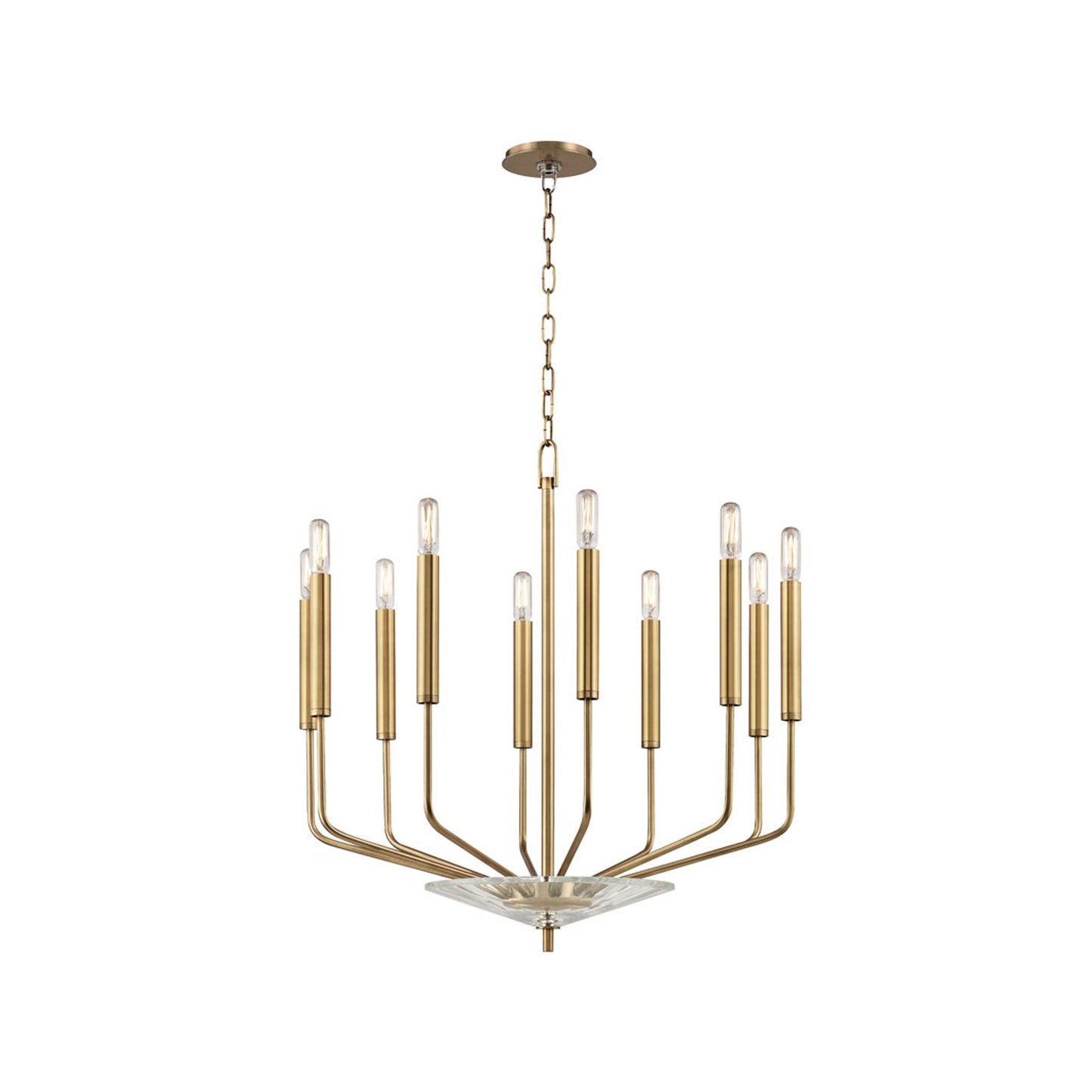 Gideon Chandelier in Aged Brass.