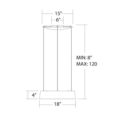 Gilt LED Chandelier - line drawing.