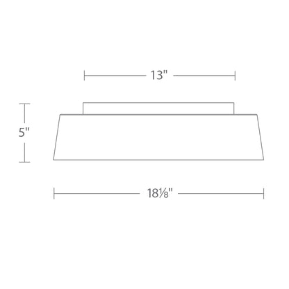 Gilt LED Flush Mount Ceiling Light - line drawing.