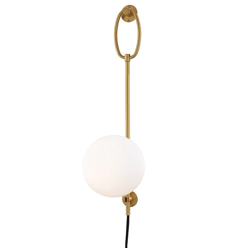 Gina Wall Light in White and Brass.