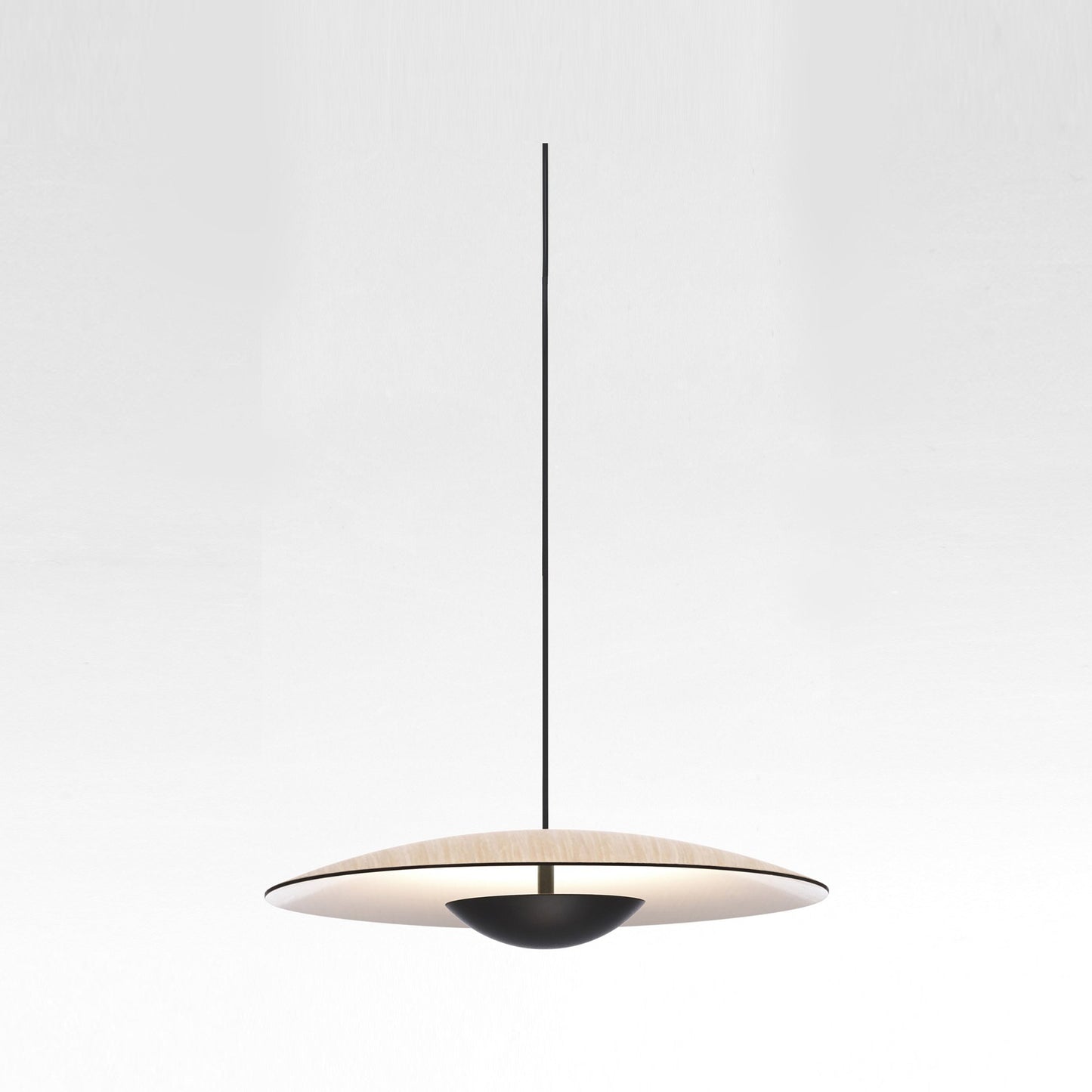Ginger LED Pendant Light in Oak/White (Small)/TRIAC Dimmer.