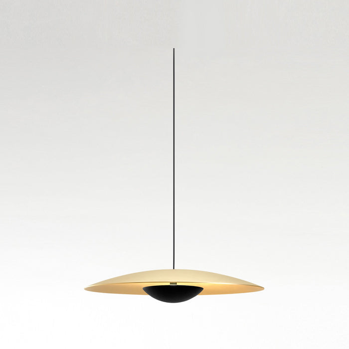Ginger LED Pendant Light in Brushed Brass/Brushed Brass (Small)/TRIAC Dimmer.
