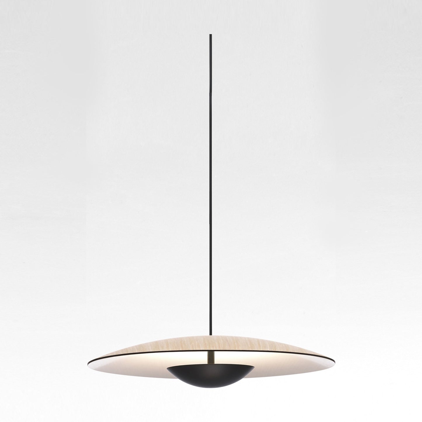 Ginger LED Pendant Light in Oak/White (Medium)/TRIAC Dimmer.
