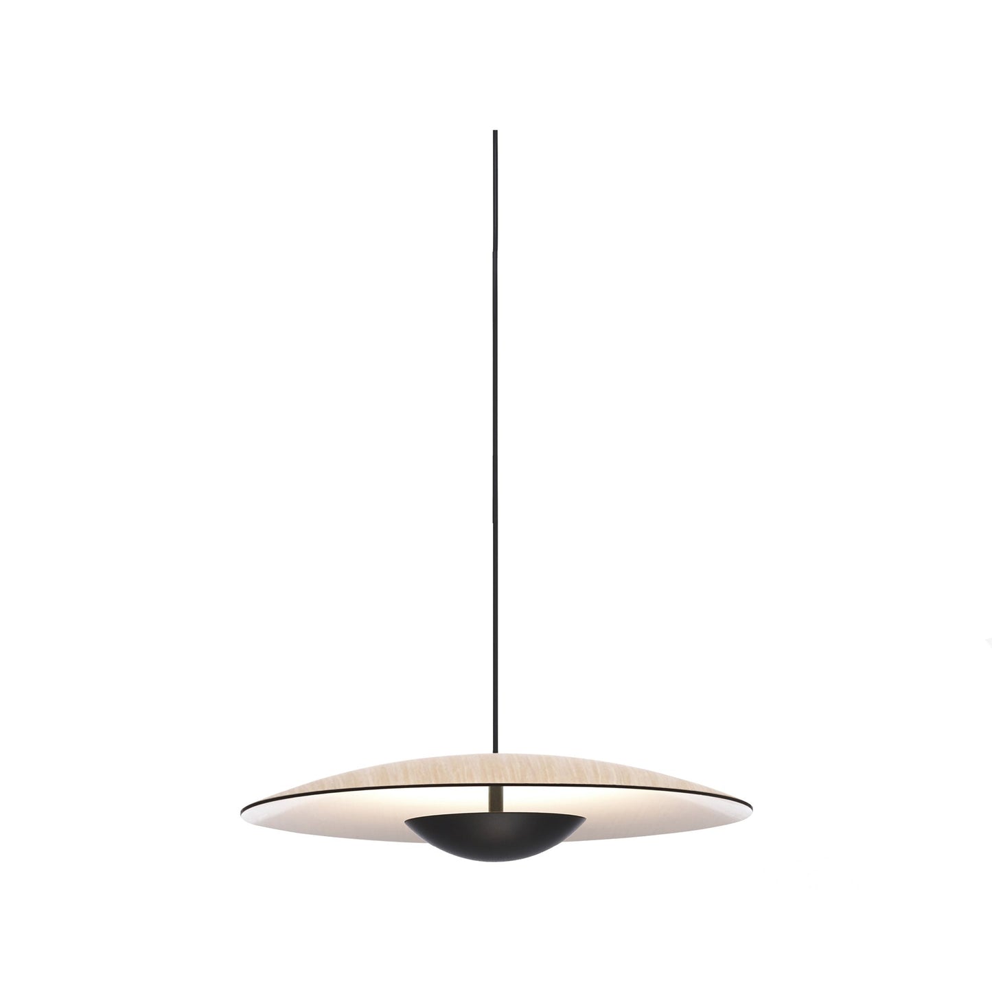 Ginger LED Pendant Light in Oak/White (Small)/TRIAC Dimmer.