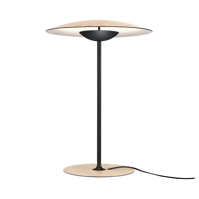 Ginger LED Table Lamp in Oak/White (Small).