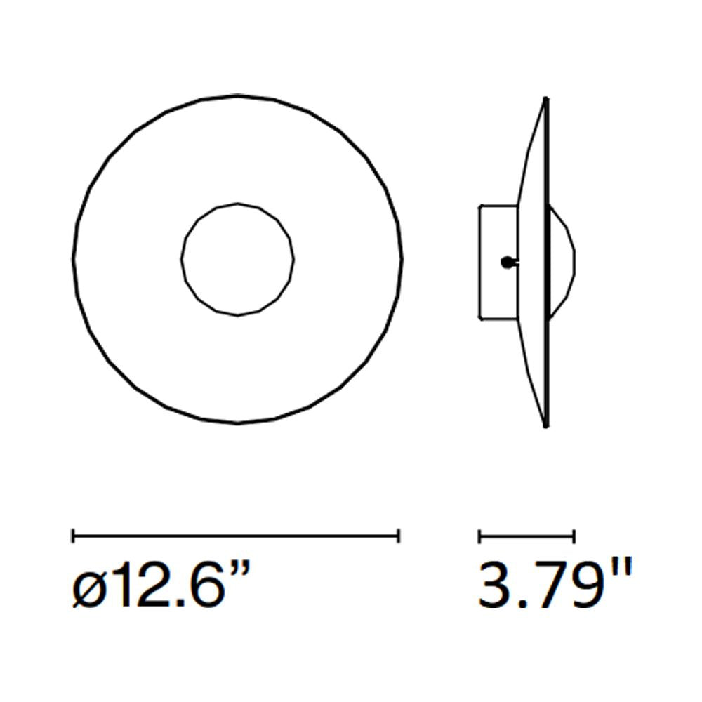 Ginger LED Wall Light - line drawing.