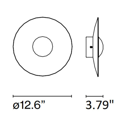 Ginger LED Wall Light - line drawing.