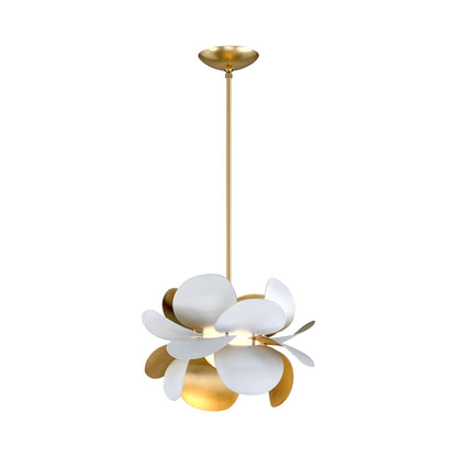 Ginger Pendant Light in Gold Leaf/White/Small.