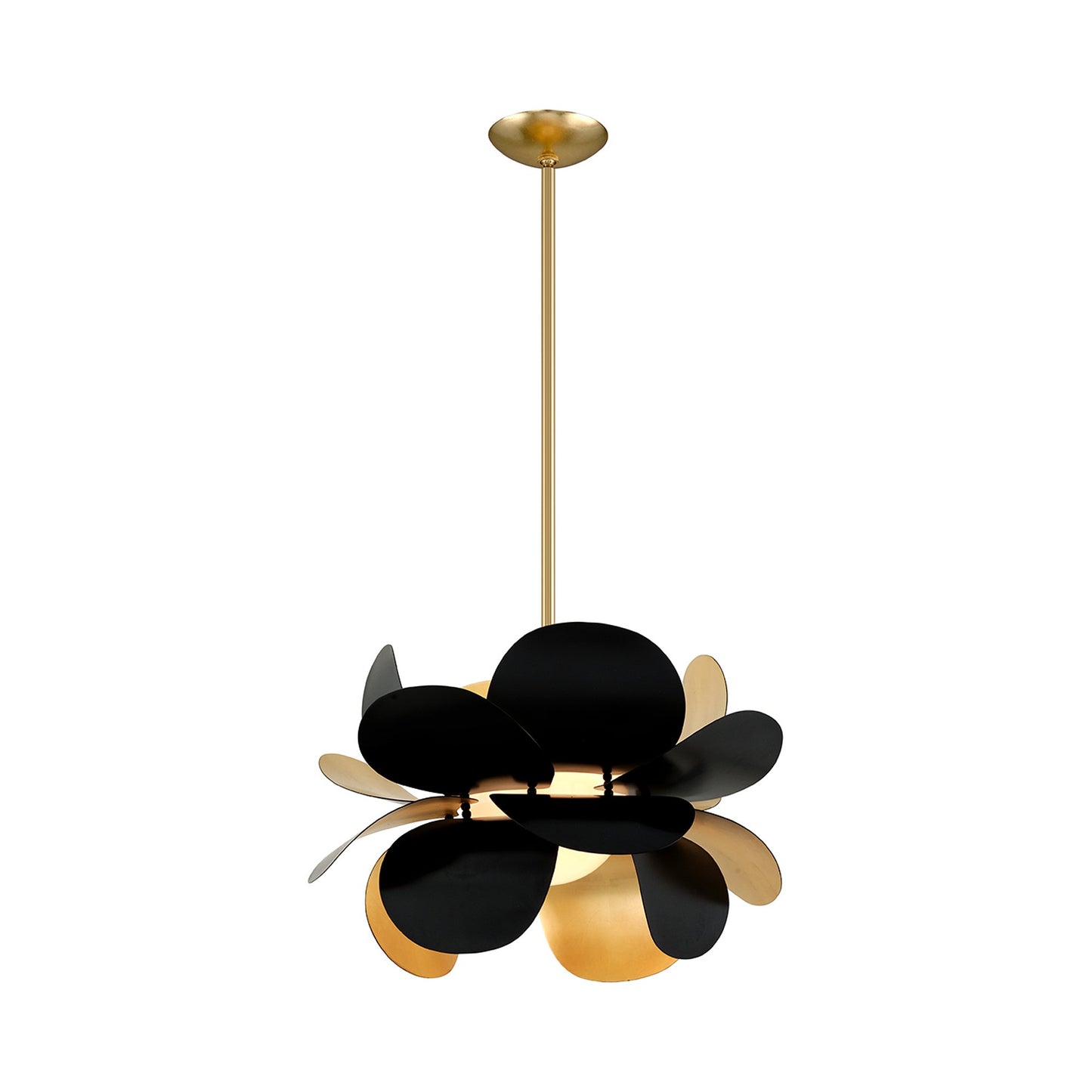 Ginger Pendant Light in Gold Leaf/Black/Medium.