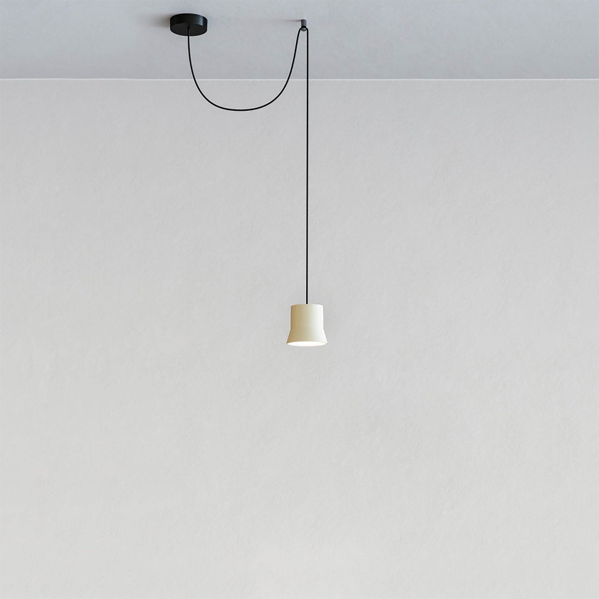 Gio LED Pendant Light in Off-Center/White.
