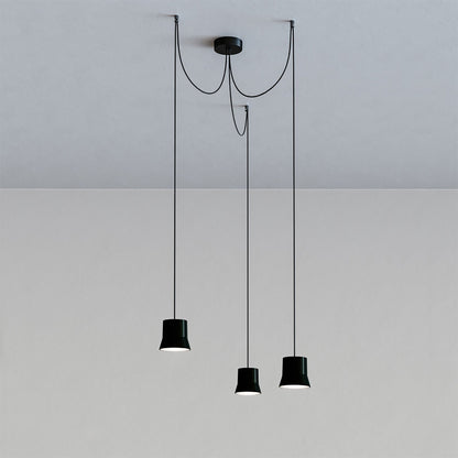 Gio LED Multi Light Pendant Light in Black.