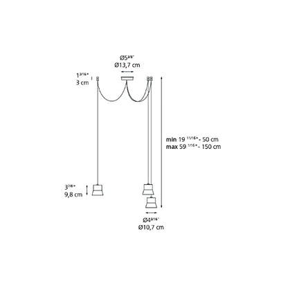 Gio LED Multi Light Pendant Light - line drawing.