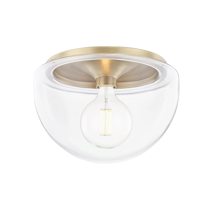 Grace Round Flush Mount Ceiling Light in Aged Brass (Large).