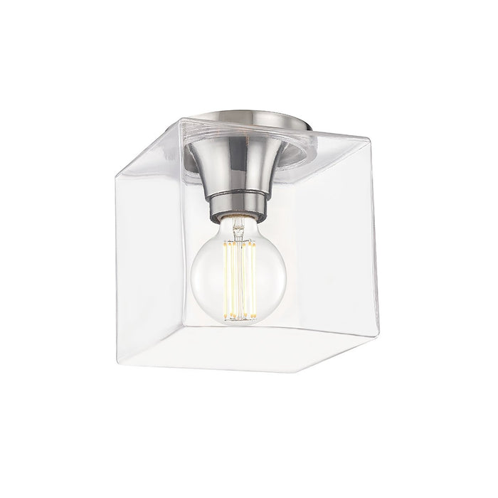 Grace Square Flush Mount Ceiling Light in Polished Nickel (Small).