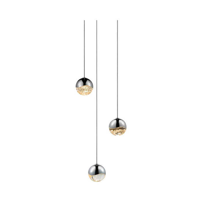 Grapes® LED Multipoint Pendant Light in Polished Chrome/Round/Small (3-Light).