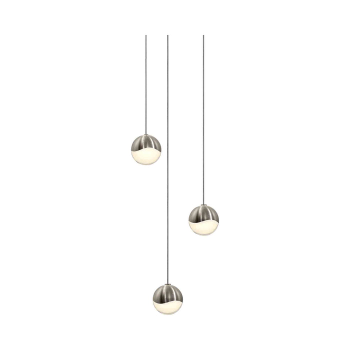 Grapes® LED Multipoint Pendant Light in Satin Nickel/Round/Small (3-Light).