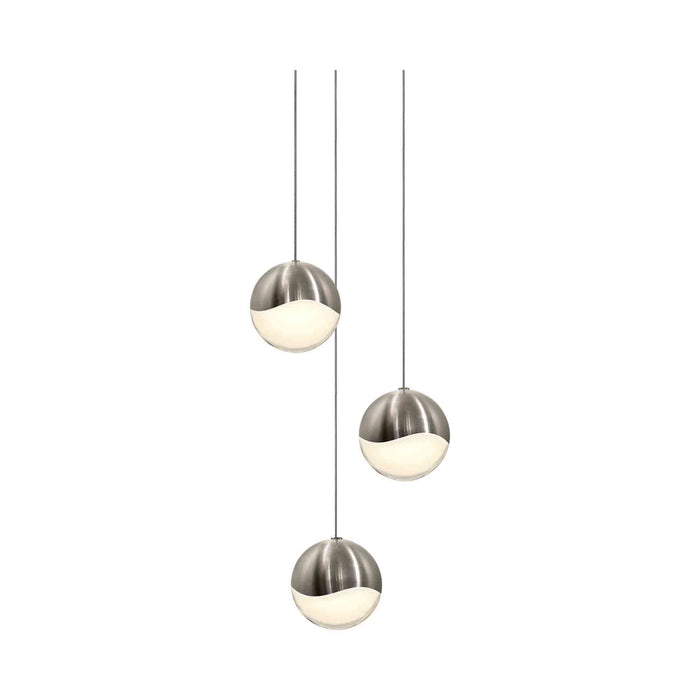 Grapes® LED Multipoint Pendant Light in Satin Nickel/Round/Large (3-Light).