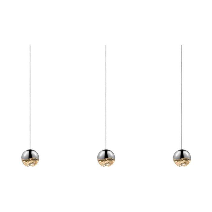 Grapes® LED Multipoint Pendant Light in Polished Chrome/Rectangle/Small (3-Light).