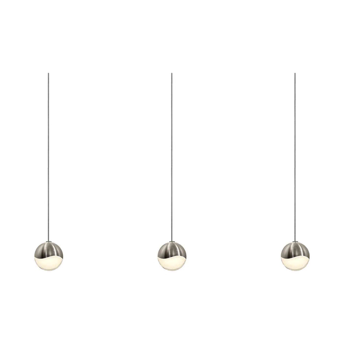 Grapes® LED Multipoint Pendant Light in Satin Nickel/Rectangle/Small (3-Light).