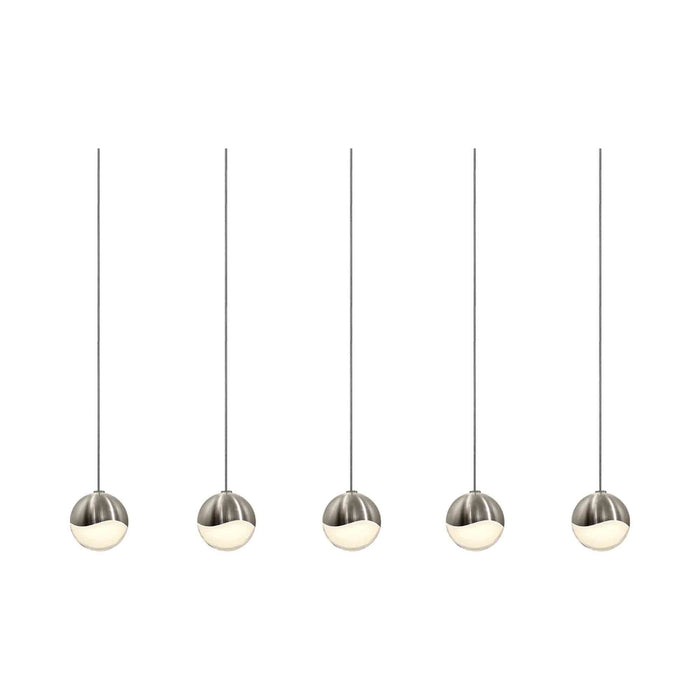 Grapes® LED Multipoint Pendant Light in Satin Nickel/Rectangle/Small (5-Light).