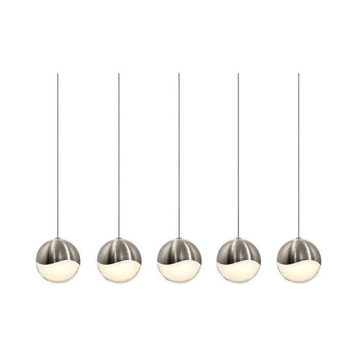 Grapes® LED Multipoint Pendant Light in Satin Nickel/Rectangle/Large (5-Light).
