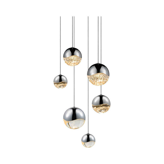 Grapes® LED Multipoint Pendant Light in Polished Chrome/Round/Assorted (6-Light).