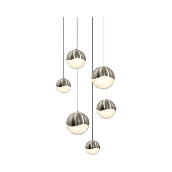 Grapes® LED Multipoint Pendant Light in Satin Nickel/Round/Assorted (6-Light).