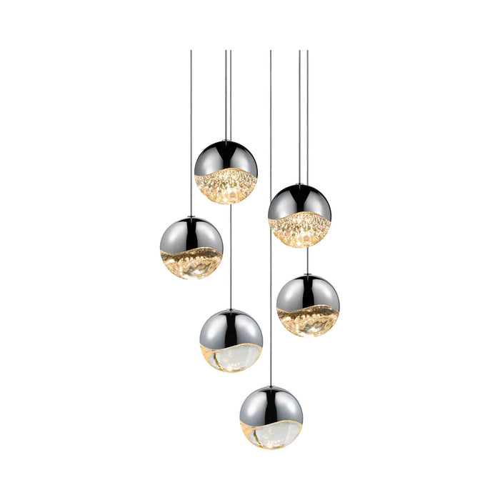 Grapes® LED Multipoint Pendant Light in Polished Chrome/Round/Large (6-Light).